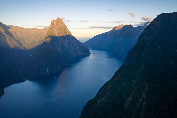 Mitre Peak - just edging into the sunrise.